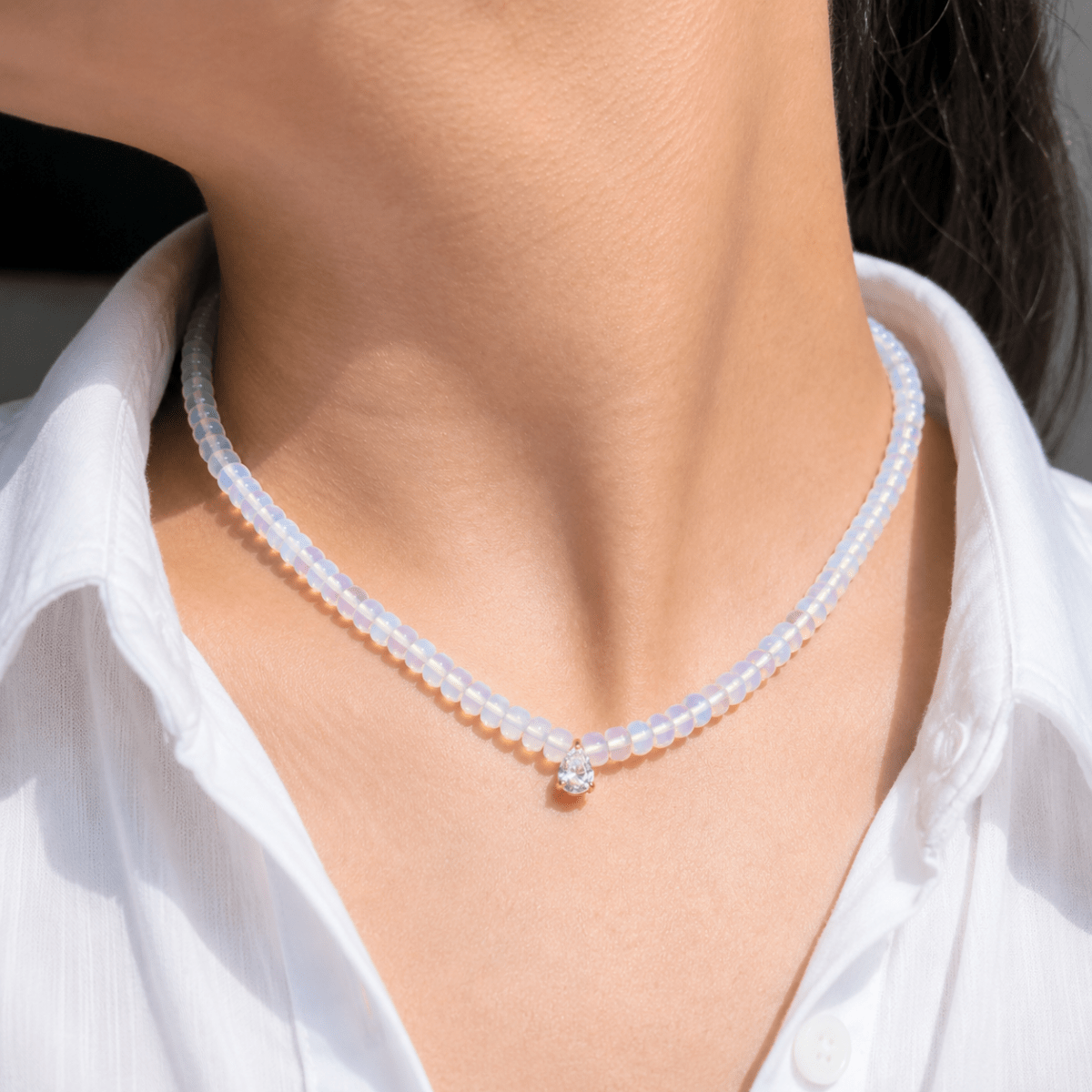 MOON OPAL GAIA NECKLACE - COLLARES - Malandra Jewelry - LNC1