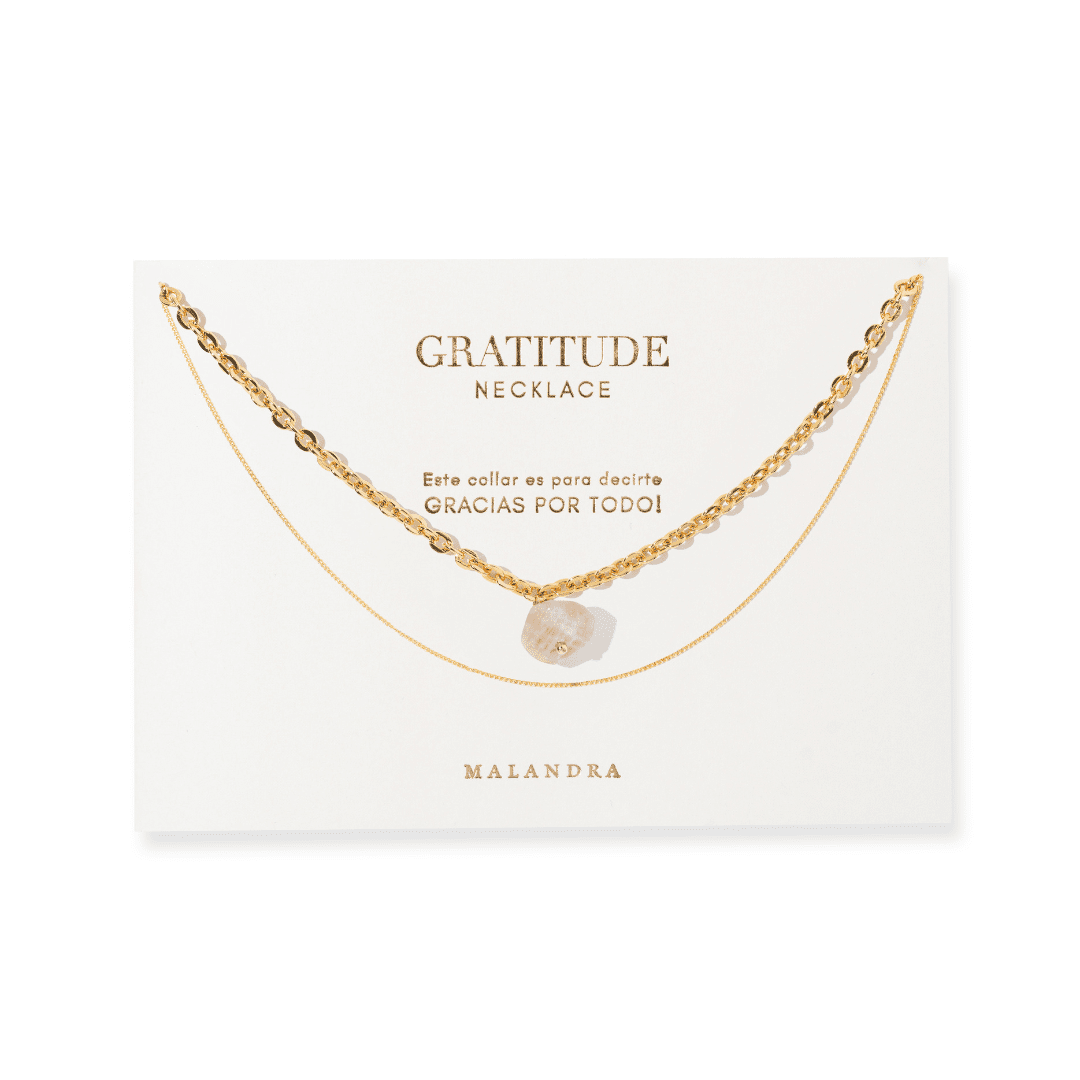 MOONSTONE LAYER GRATITUDE NECKLACE - COLLARES - Malandra Jewelry - TC2204