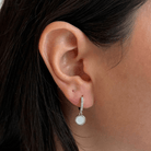 MOTHER OF PEARL SILVER HUGGIES - ARETES - Malandra Jewelry - AA1132.P-G66839