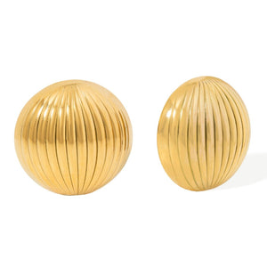 OPERA SUNBURST RIBBED STUDS - ARETES - Malandra Jewelry - ZZA21-E02164J