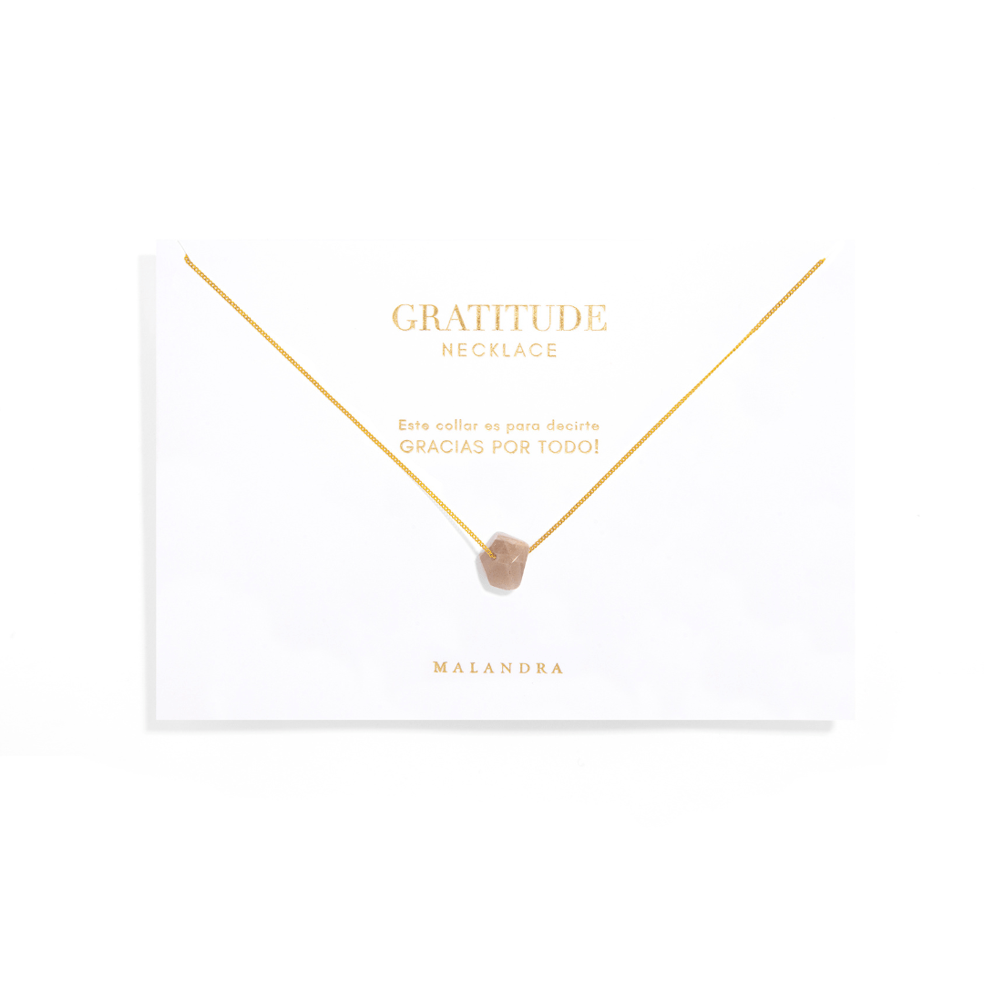 ORANGE MOONSTONE GRATITUDE NECKLACE - COLLARES - Malandra Jewelry - TC1983
