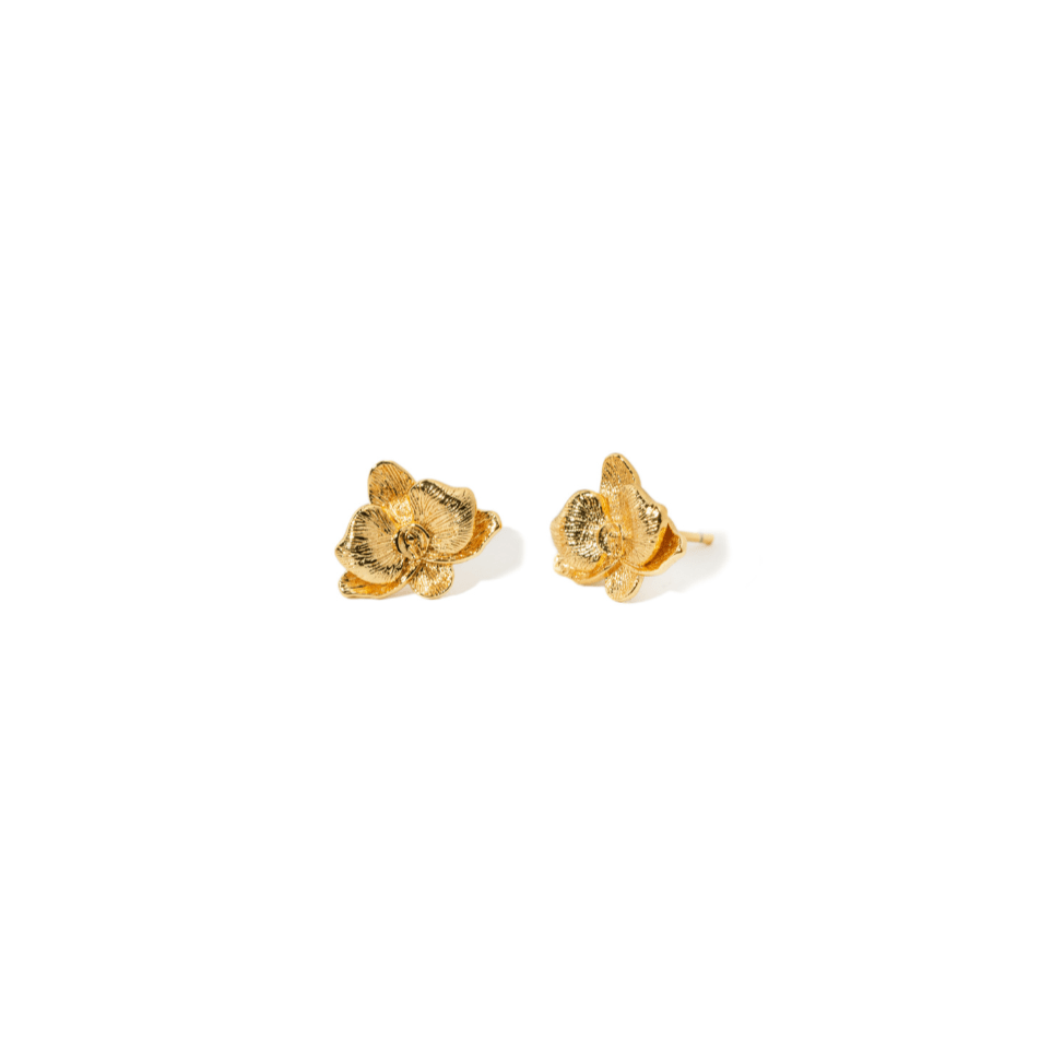 ORCHID FLOWER MEDIUM STUDS - ARETES - Malandra Jewelry - ICA526