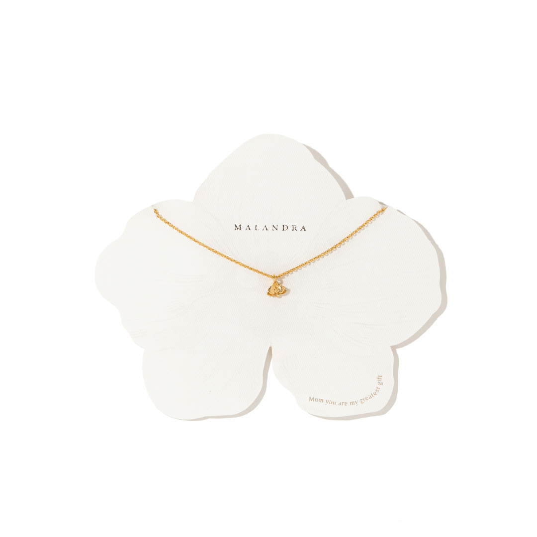 ORCHID FLOWER PETITE NECKLACE - COLLARES - Malandra Jewelry - ICC530