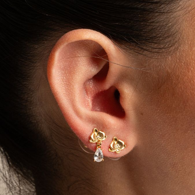 ORCHID GLOW CRYSTAL STUDS - ARETES - Malandra Jewelry - EYHA188