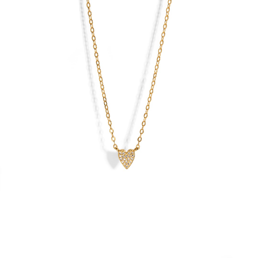 PAVE HEART SERENA NECKLACE - COLLARES - Malandra Jewelry - EAWC44 - MMN472 - 2