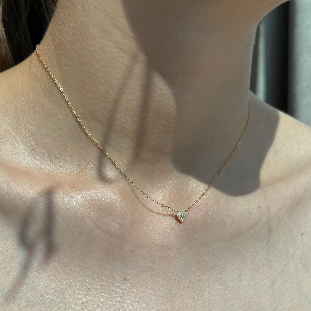 PAVE HEART SERENA NECKLACE - COLLARES - Malandra Jewelry - EAWC44 - MMN472 - 2