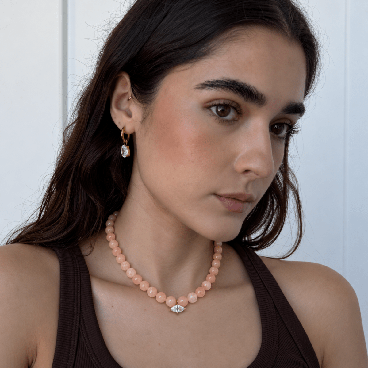 Peach Marquise Gaia Necklace - COLLARES - Malandra Jewelry - TC2773