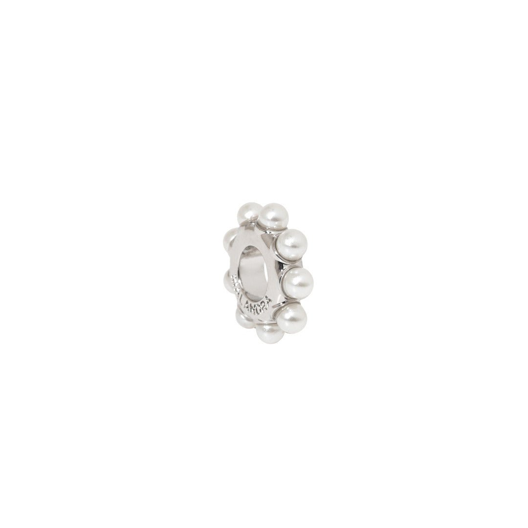 PEARL LUX SILVER CHARM - DIJES - Malandra Jewelry - EYHD149.P