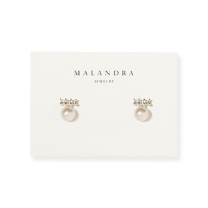 Pearl Sparkle Studs - ARETES - Malandra Jewelry - ZWA158.P-QX09679YN