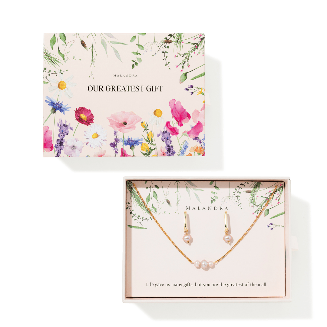 PINK LOVE PEARL GIFT SET - SETS DE REGALO - Malandra Jewelry - SET203-TC2286/TA2288