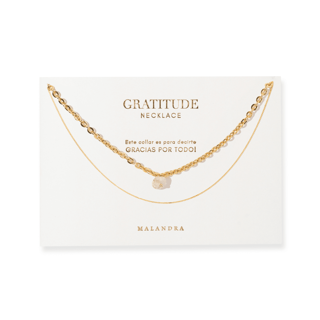 PINK OURMALINE LAYER GRATITUDE NECKLACE - COLLARES - Malandra Jewelry - TC2207