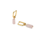 PINK QUARTZ AURA EARRINGS - ARETES - Malandra Jewelry - TA1621