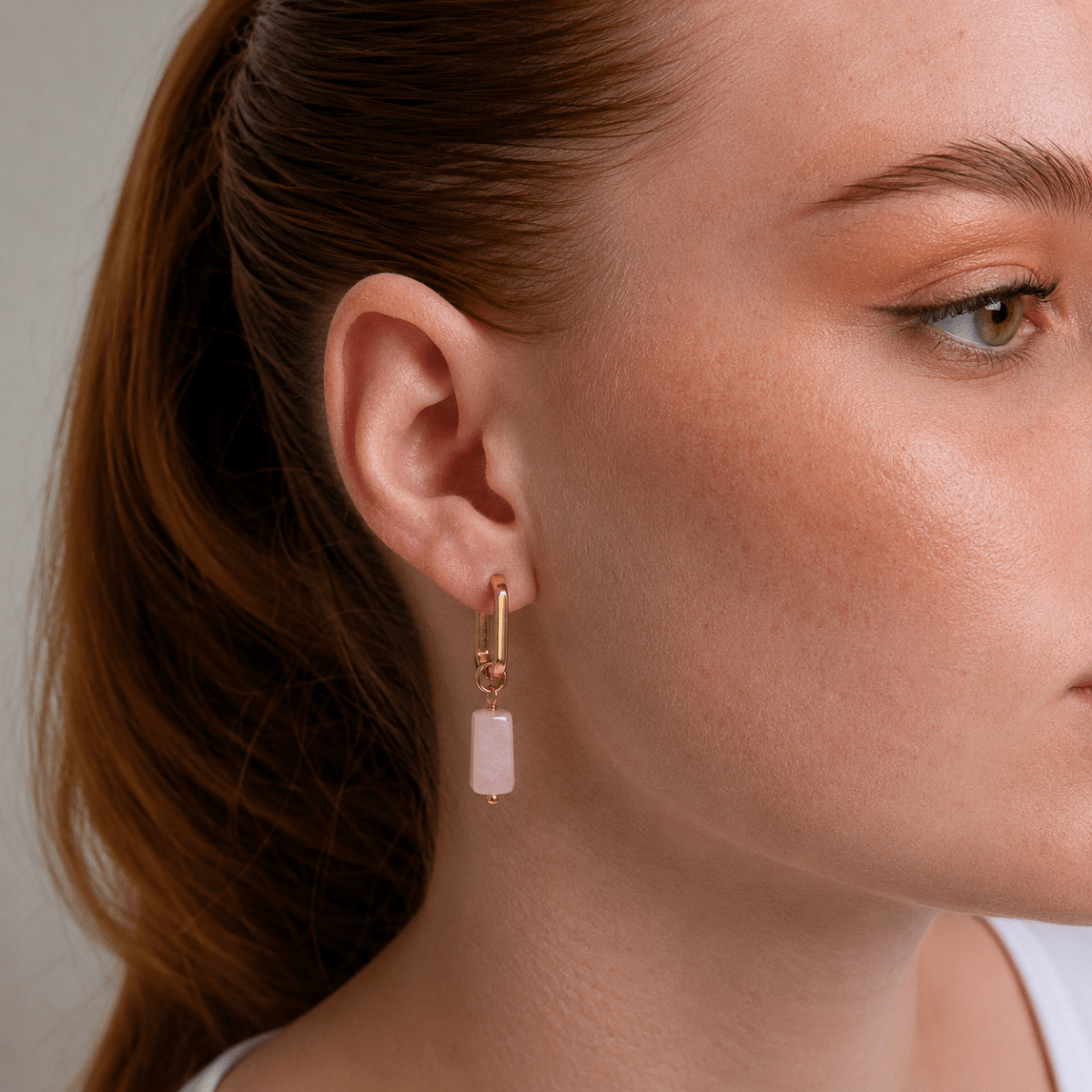 PINK QUARTZ AURA EARRINGS - ARETES - Malandra Jewelry - TA1621