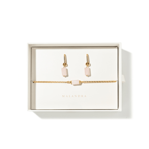 PINK QUARTZ AURA GIFT SET - SETS DE REGALO - Malandra Jewelry - SET112-TP1611 TA1621