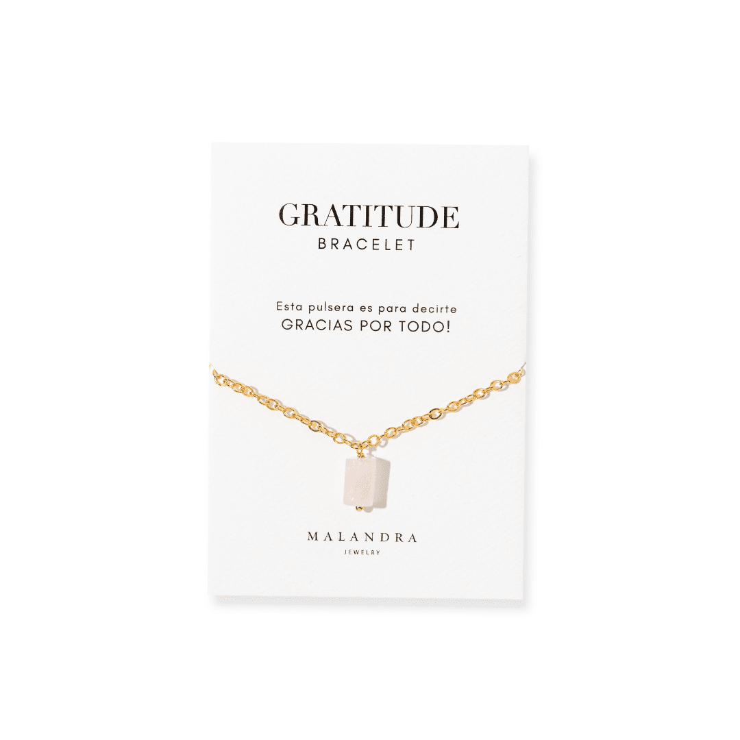 PINK QUARTZ GRATITUDE BRACELET - PULSERAS - Malandra Jewelry - TP2212