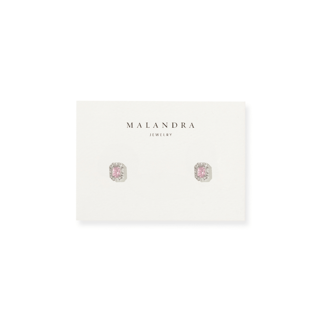 PINK ROYAL GEM EARRINGS - ARETES - Malandra Jewelry - ZWA125.R-QX00878YX