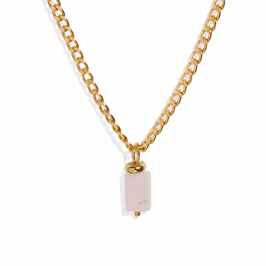 PINK V QUARTZ AURA NECKLACE - COLLARES - Malandra Jewelry - TC1180