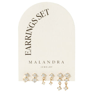 RADIANT CASCADE EARRINGS SET - ARETES - Malandra Jewelry - EUWA481-JDE0201321