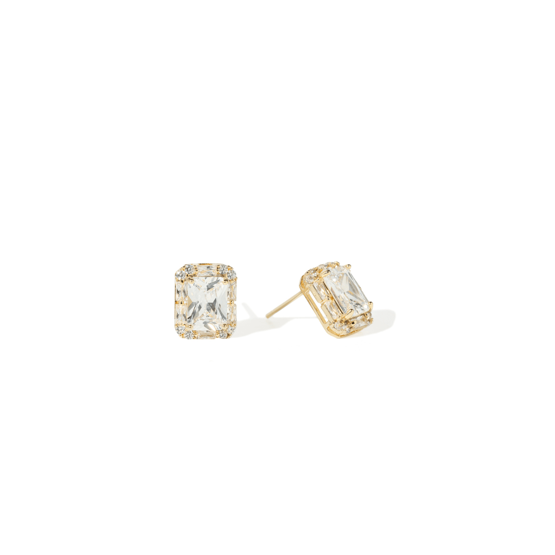 RADIANT GOLDEN SQUARE EARRINGS - ARETES - Malandra Jewelry - ZWA119-QX07000Y