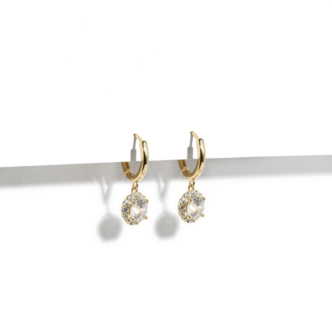RADIANT HALO GOLD EARRINGS - ARETES - Malandra Jewelry - ZWA80 - QX01349
