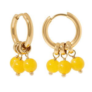 RADIANT HONEY JADE HOOPS - ARETES - Malandra Jewelry - TA2487