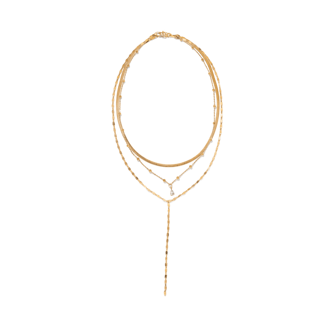 RADIANT LARIAT LAYERED NECKLACE - COLLARES - Malandra Jewelry - EUWC434-JDN0308011