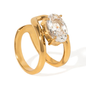 RADIANT OVAL EAR CUFF - ARETES - Malandra Jewelry - EUWA491-JDE0308015