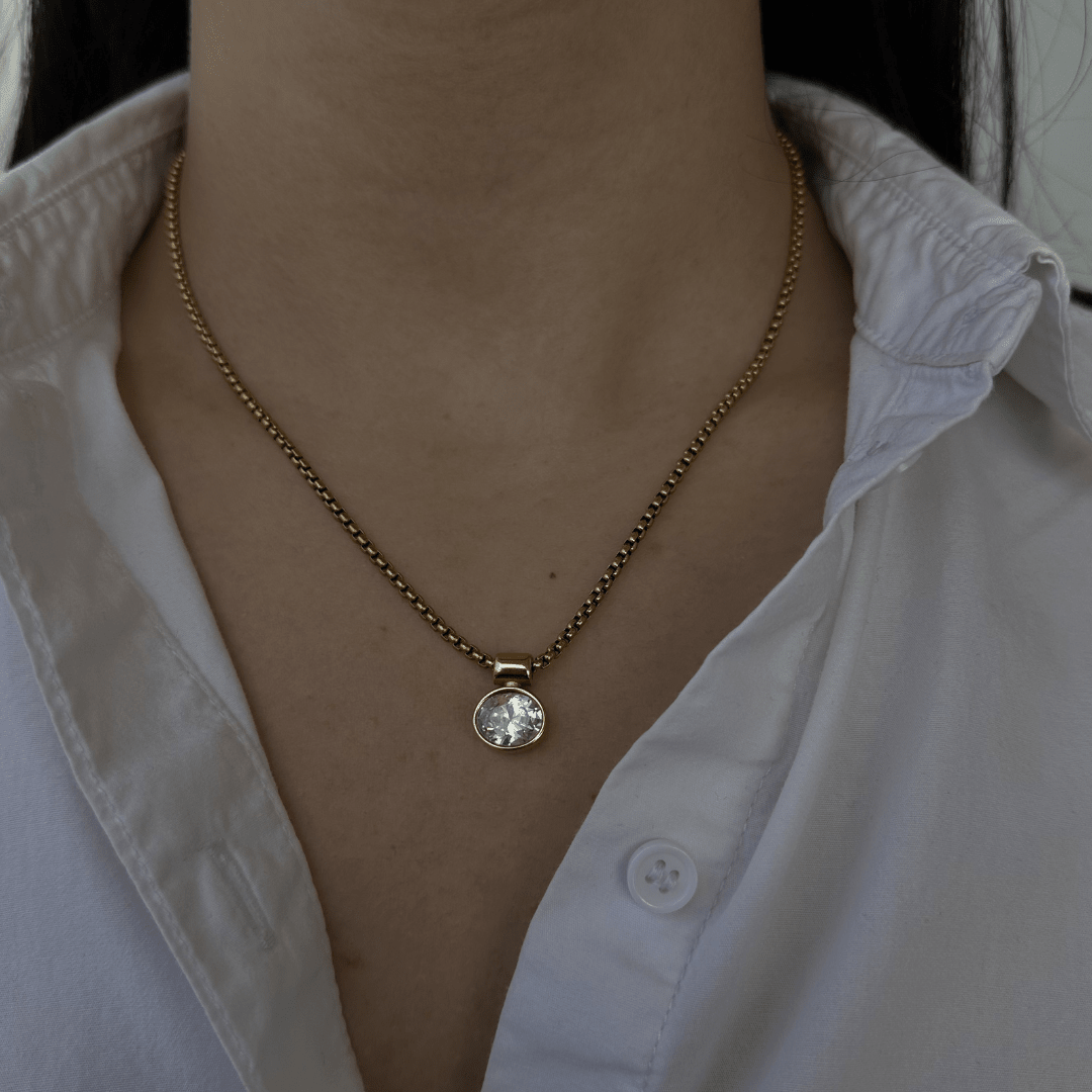 RADIANT OVAL NECKLACE - COLLARES - Malandra Jewelry - EUWC399-JDN0312212