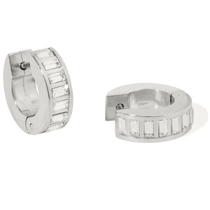 RADIANT SILVER EDGE HOOPS - ARETES - Malandra Jewelry - EUWA504.P-JDE0305069-S