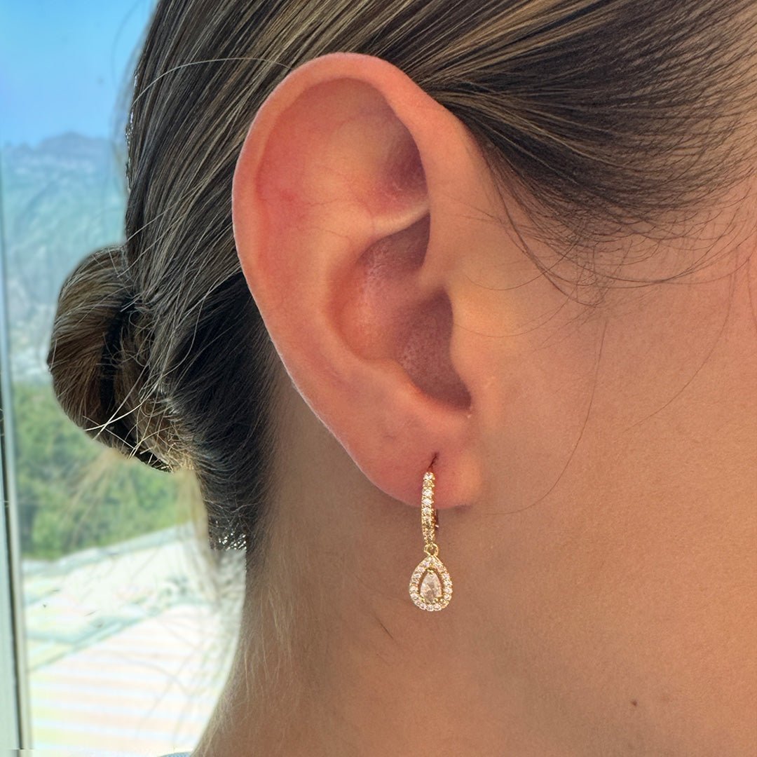 RADIENT SPARK DROP HUGGIES - ARETES - Malandra Jewelry - AA1385 - D43781