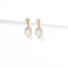 REGALO PEARL SPARK SHORT DROP EARRINGS - REGALO - Malandra Jewelry - TA926RW