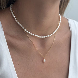 RICE PEARL STRAND NECKLACE - COLLARES - Malandra Jewelry - TC1724
