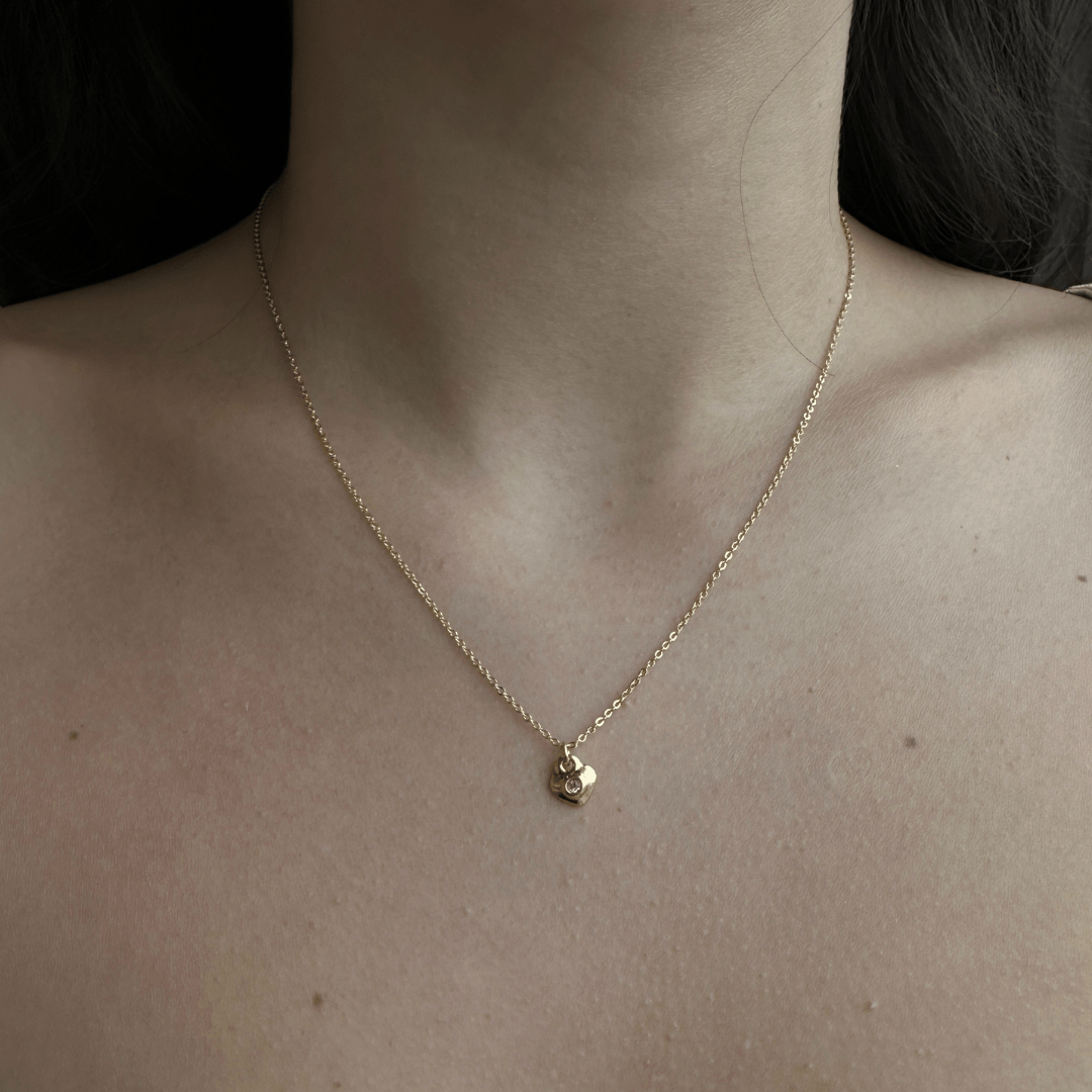 ROSE HEART LUX NECKLACE - COLLARES - Malandra Jewelry - VCC245 - 9100