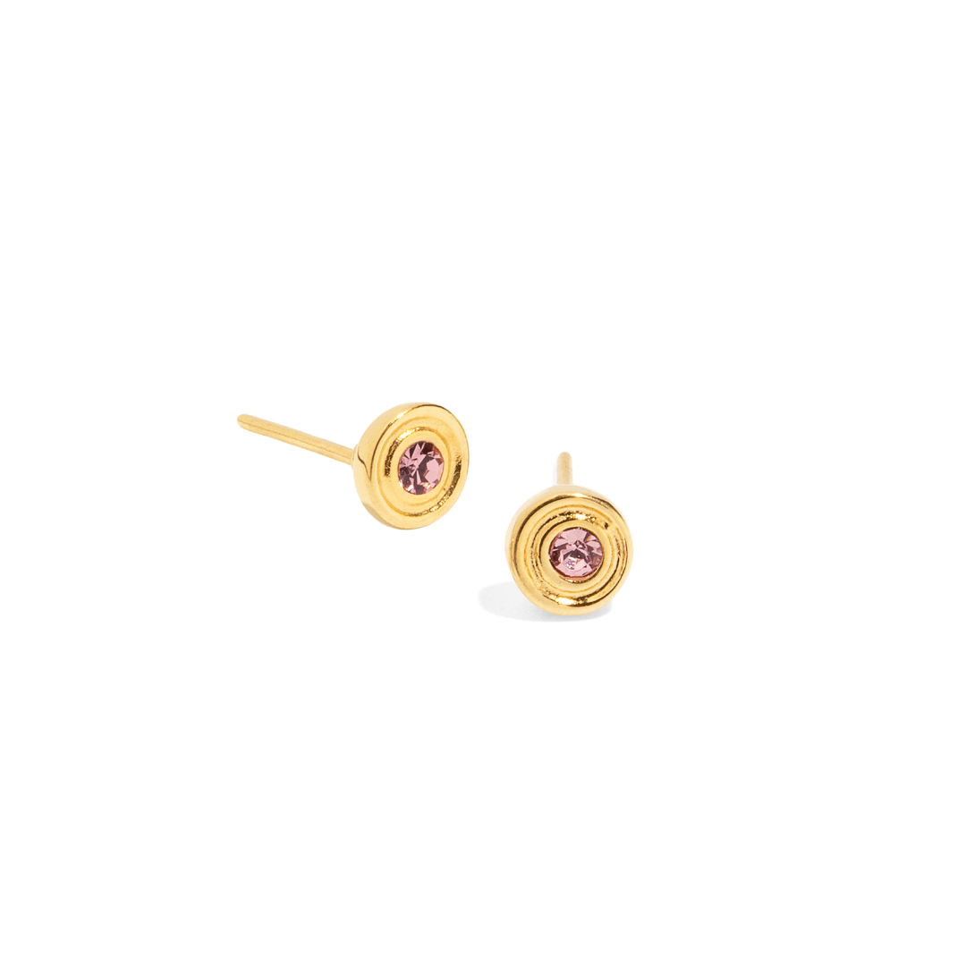 ROSE SPARKLE STUDS - ARETES - Malandra Jewelry - VCA246 - 4018ROS