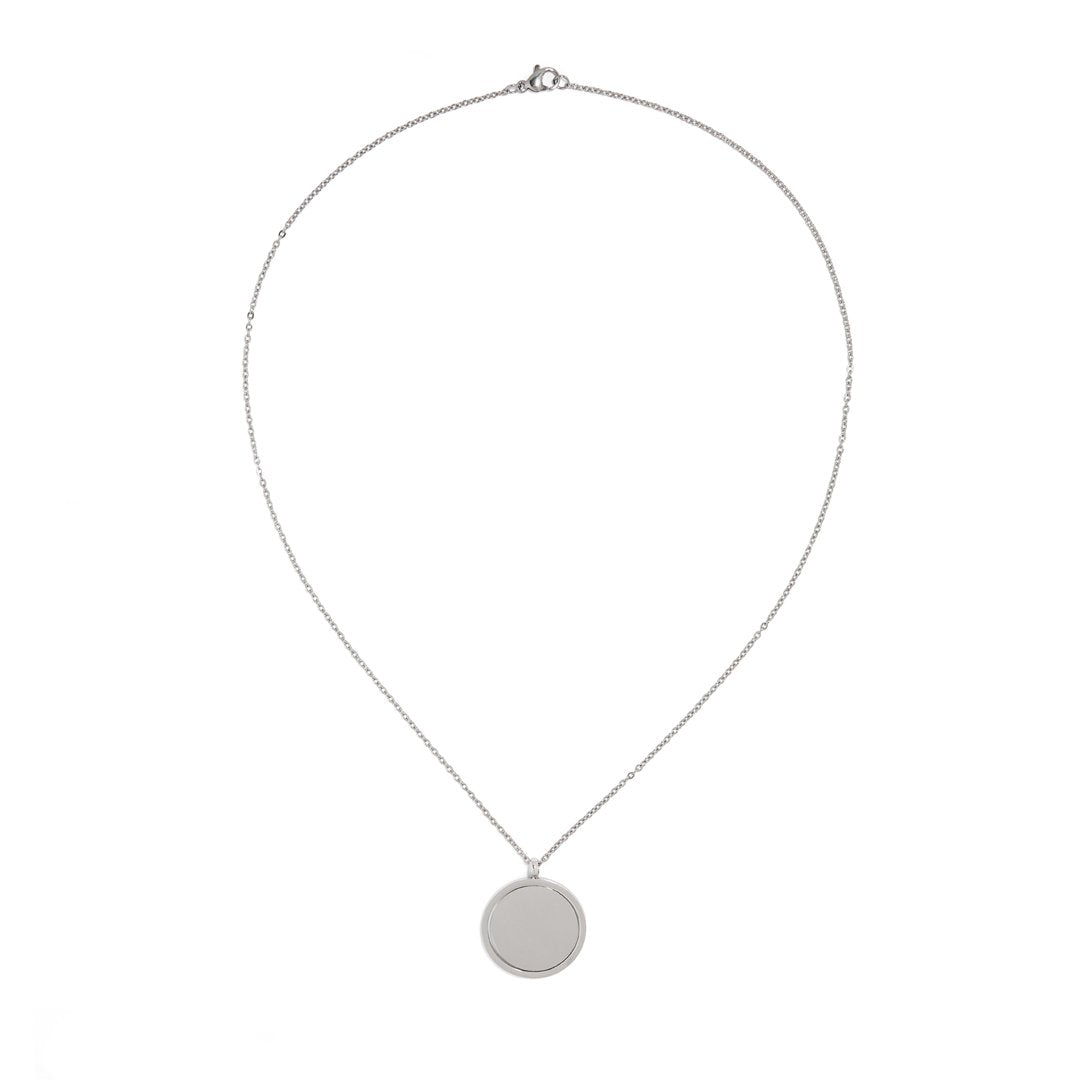 ROUND CHARM CUSTOM SILVER NECKLACE - COLLARES - Malandra Jewelry - ESYC5.P