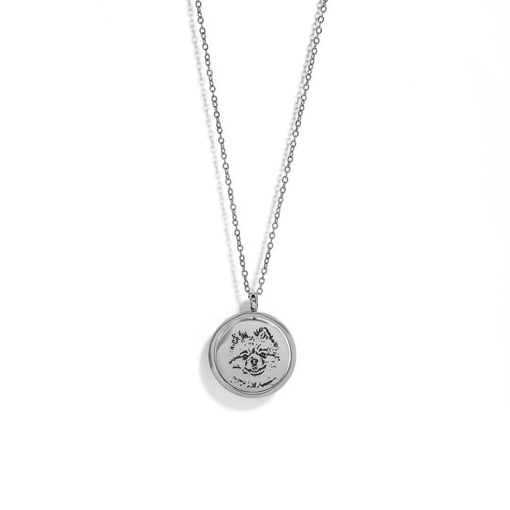 ROUND CHARM CUSTOM SILVER NECKLACE - COLLARES - Malandra Jewelry - ESYC5.P