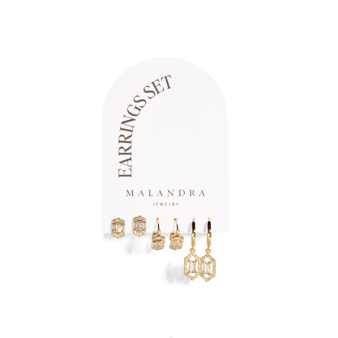 ROYAL EARRING SET - ARETES - Malandra Jewelry - AA1543 - K07941