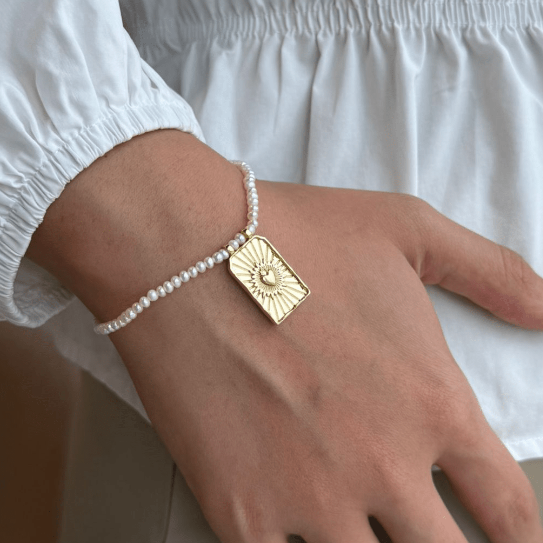 SAGRADO CORAZÓN PEARL BRACELET - PULSERAS - Malandra Jewelry - TP2122