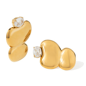 SCULPTED GLEAM EARRINGS - ARETES - Malandra Jewelry - EUWA350-JDE0111125