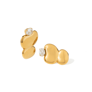 SCULPTED GLEAM EARRINGS - ARETES - Malandra Jewelry - EUWA350-JDE0111125
