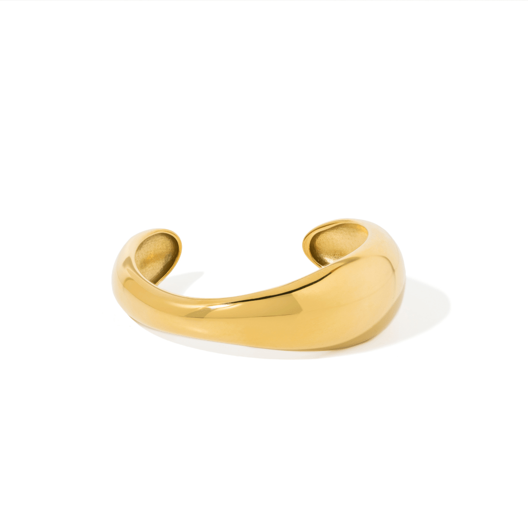 SCULPTED GLOW GOLD BRACELET - PULSERAS - Malandra Jewelry - EUWP349-JDB0108007