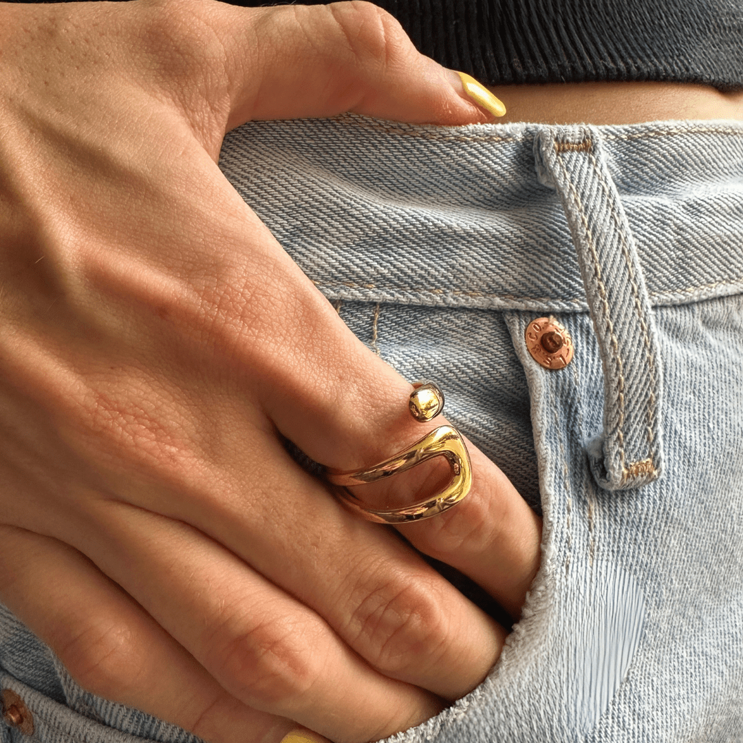 SEA CURVE RING - ANILLOS - Malandra Jewelry - EUWR167 - JDRW2305053