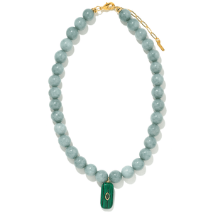 SEAFOAM JADE GAIA NECKLACE - COLLARES - Malandra Jewelry - TC2435