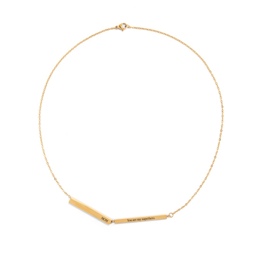 SECRET MESSAGE CUSTOM GOLDEN NECKLACE - COLLARES GRABADOS - Malandra Jewelry - ESYC3