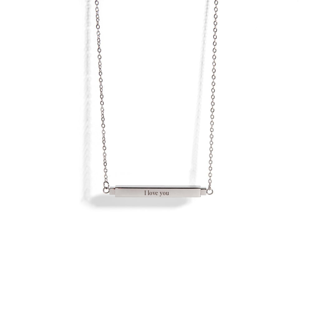 SECRET MESSAGE CUSTOM SILVER NECKLACE - COLLARES GRABADOS - Malandra Jewelry - ESYC18.P