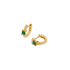 SERENA GREEN GLEAM HUGGIES - ARETES - Malandra Jewelry - EAWA39-MME099