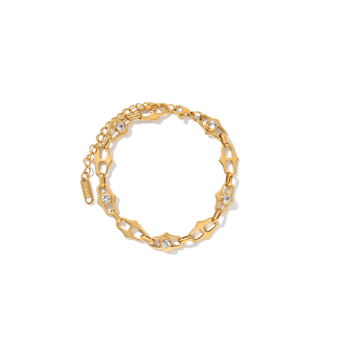 SHAPED LINK ZIRCONIA BRACELET - PULSERAS - Malandra Jewelry - EUWP445-JDB0307037