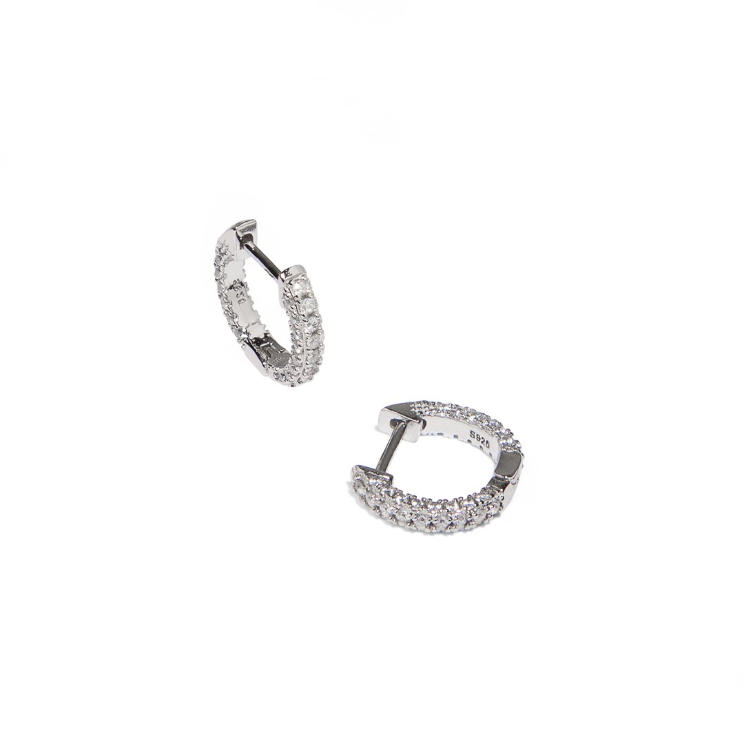SHIMMER MILANO SILVER HUGGIES - ARETES - Malandra Jewelry - ERA93.P - 60238021402A