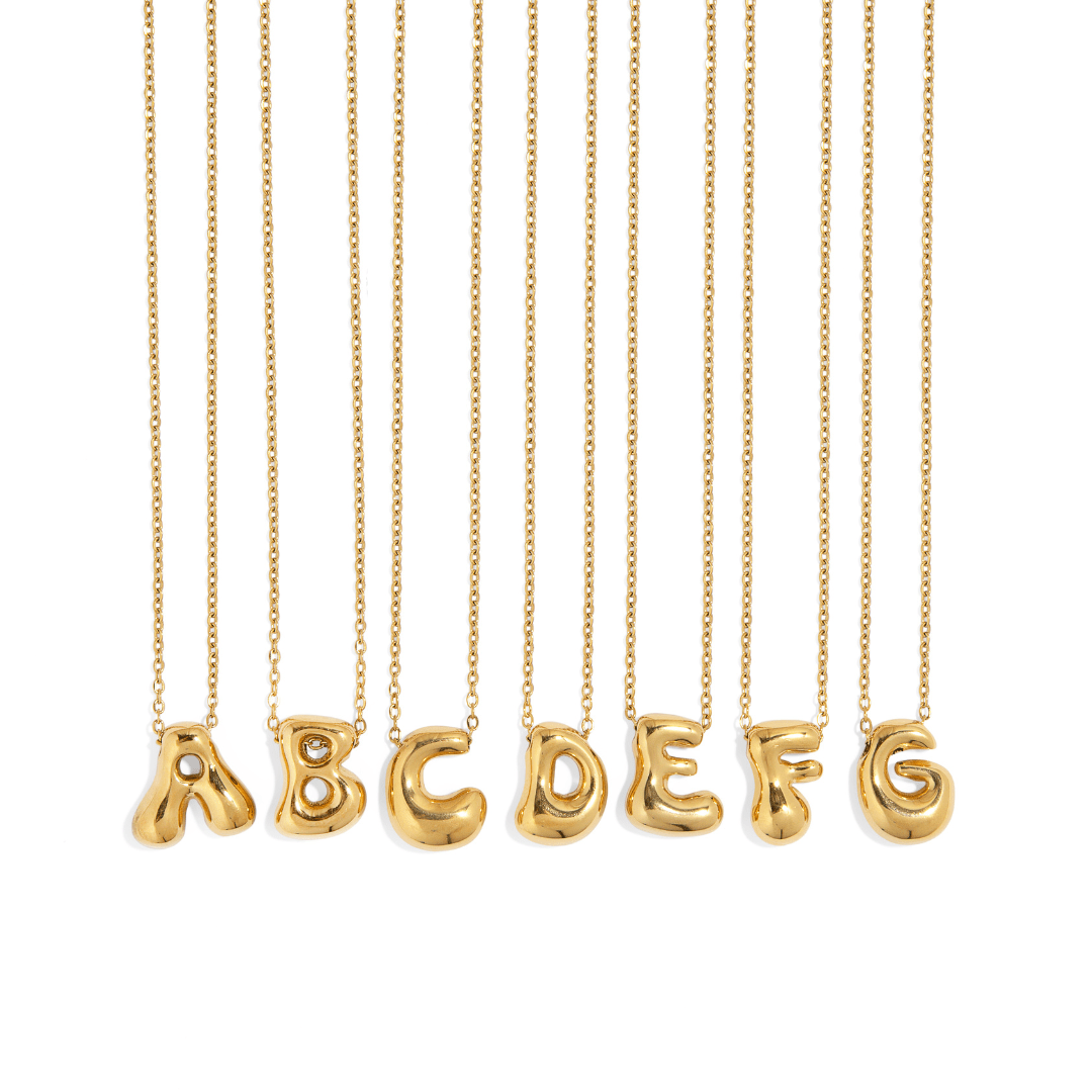 SHINY BALLOON INITIAL NECKLACE - COLLARES - Malandra Jewelry - AC1444.A - G02693