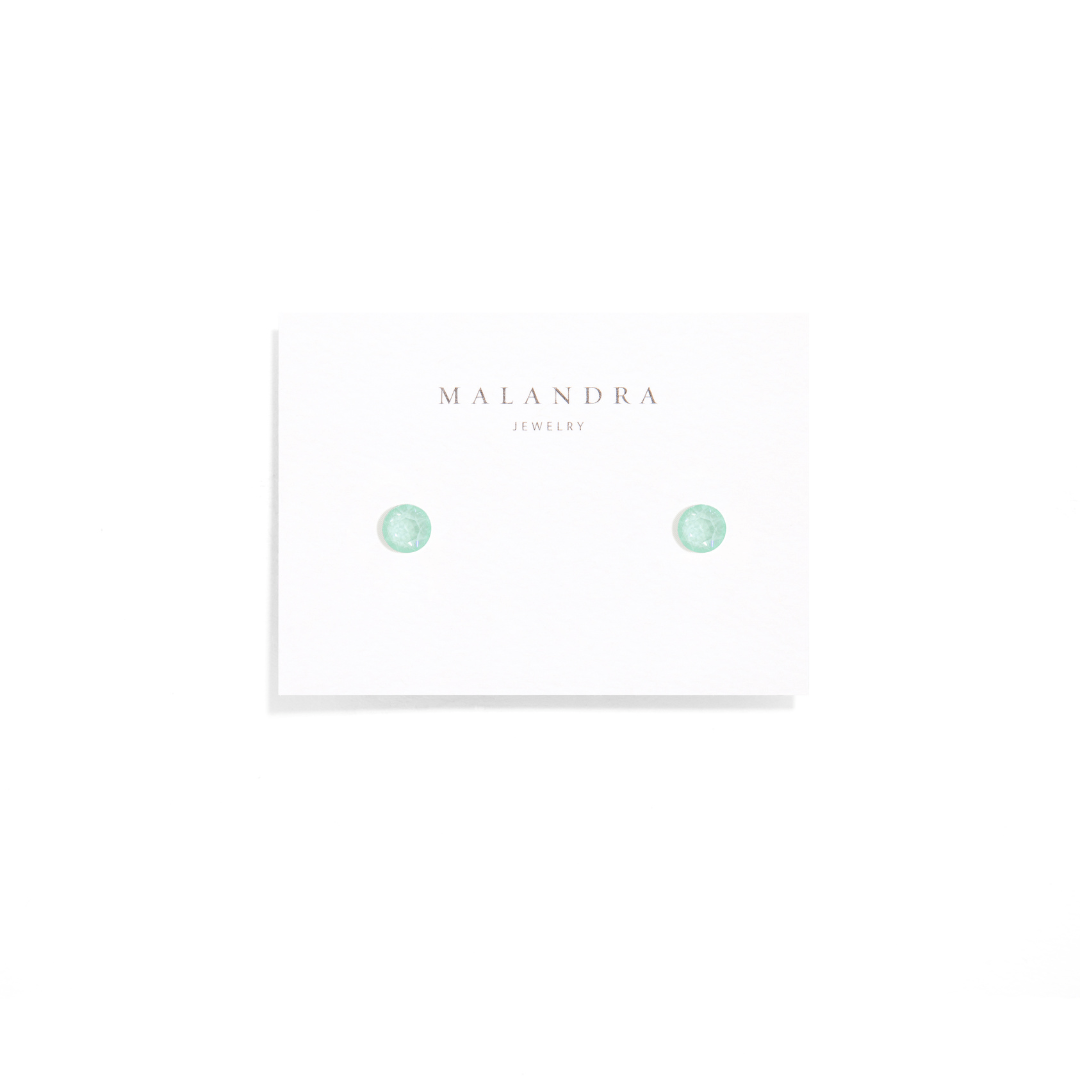 SHINY CRYSTAL OCEAN STUDS - ARETES - Malandra Jewelry - ZWA50.A - QX05454Y